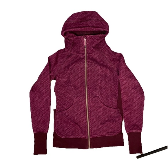 lululemon athletica Tops - Lululemon Scuba Hoodie III Star Pixel Raspberry Bordeaux Drama Size 6 Full Zip